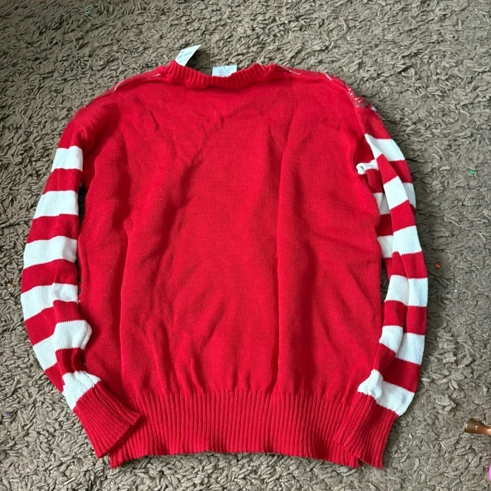 Dr. Seuss Red White Grinch Sweater NEW Kids Small All Your Sweaters Are Ugly